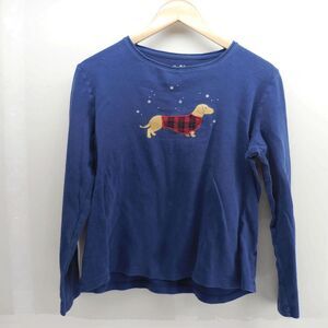 Croft & Barrow The Classic Tee Dachshund Dog Top Long sleeve Cotton Blue Medium